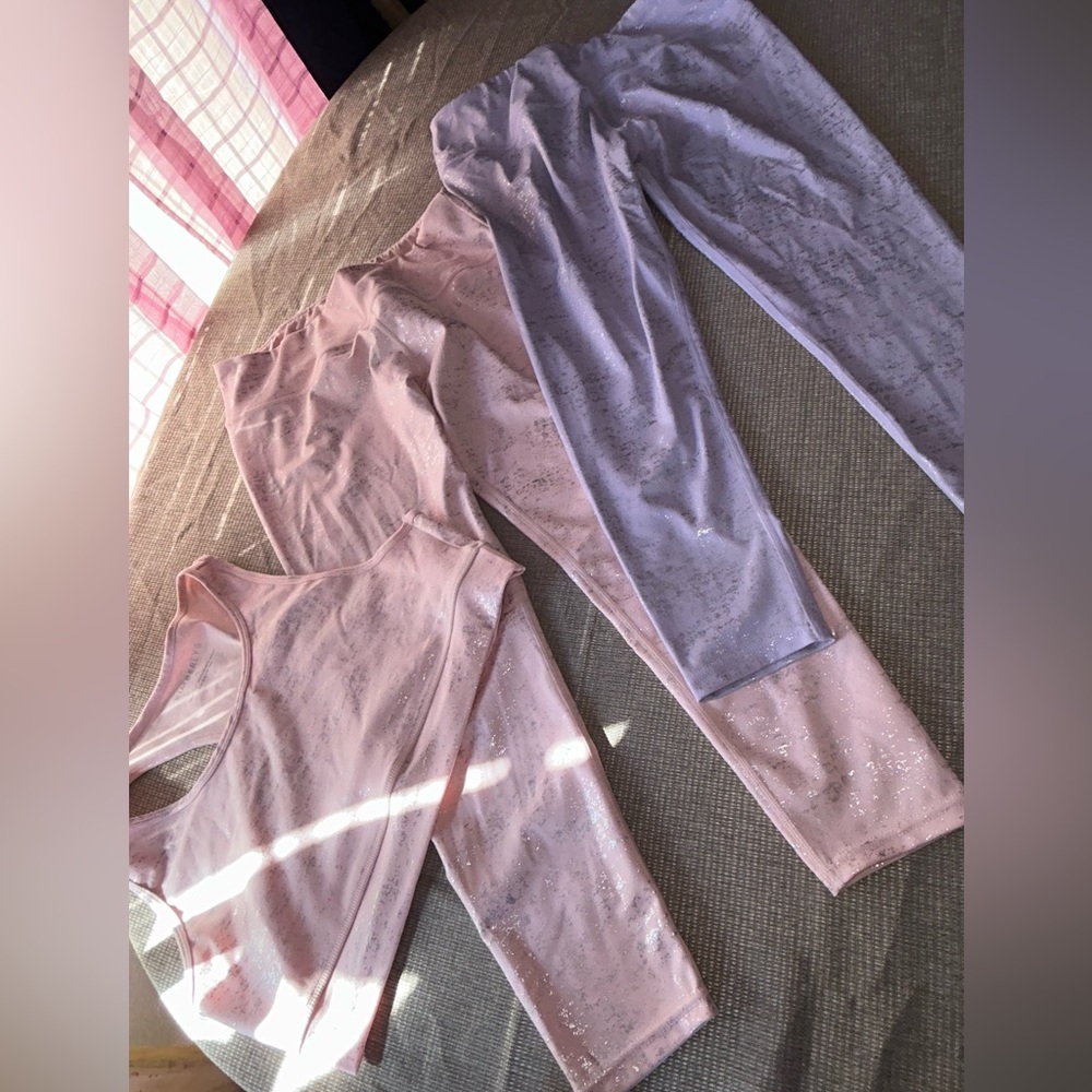 Stylish Pink and Lavender Leggings Set